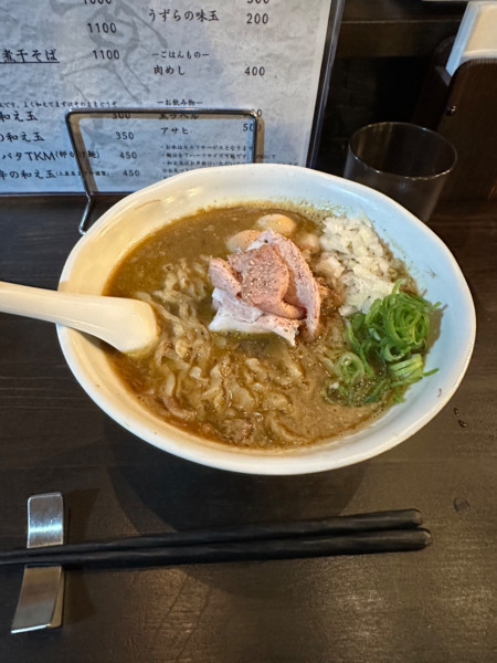 「カレー南蛮煮干そば　ガリバタTKM」@小田原丿貫の写真