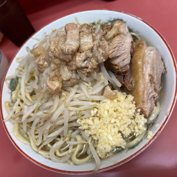 「大ラーメン『コール』ニンニク、アブラ」@ラーメン二郎 小岩店の写真