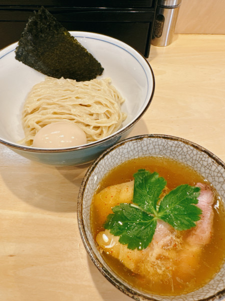 「特製軍鶏つけそば 塩」@麺庭 つむぎの写真