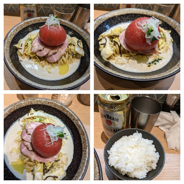 「【限定】鯛とごまのすり流し～トマト丸ごと➕ハイボール➕白めし」@セキレイ 〜NIBOSHI no D5〜の写真