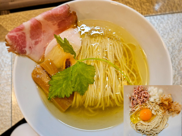 「地鶏出汁醤油＋名古屋コーチンの釜玉和え玉」@ramen rise nijiの写真