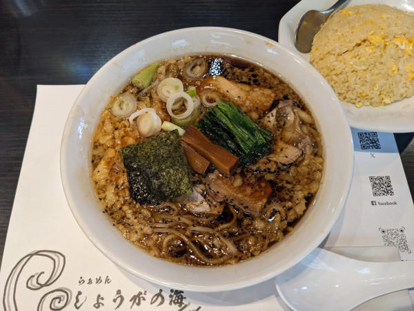 「背脂ブラックらぁめん・大盛」@しょうがの海の写真