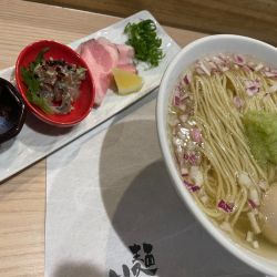 限定：縞鯵＆鯵の冷やし塩そば1200円+味玉150円