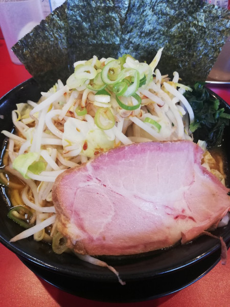 「ラーメン(中)  ＋  野菜(大)」@家系ラーメン たつ家の写真