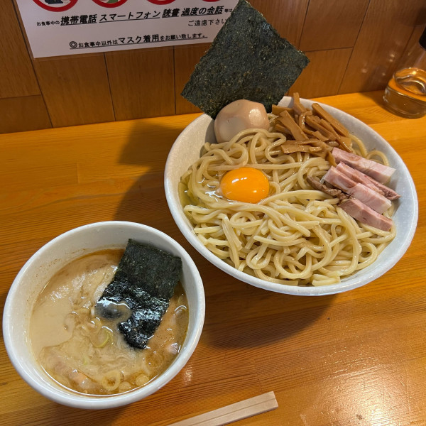 「永太つけ麺大盛（500g）＋生卵」@麺屋 永太の写真