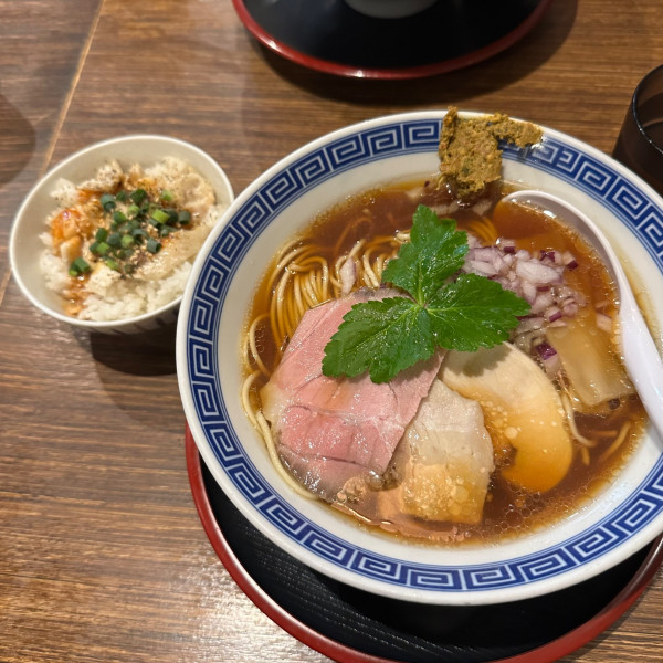 「貝だし魚醤そば(限定)+ランチご飯　¥1,050」@だし廊 -DASHIRO-の写真