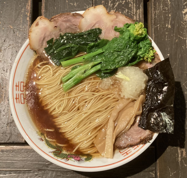 「チャーシューメン(麺大盛)+春菊」@屋台ラーメン しゅんやっちゃんの写真