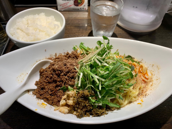 「つゆ無し(白胡麻)＋ライス」@四川担担麺 阿吽 湯島店の写真