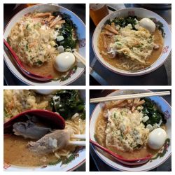 味噌ラーメン➕大盛り➕天ぷら➕ゆで卵