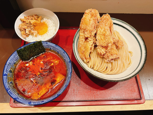 「魚雷つけ麺＋魚雷の唐揚げ＋魚雷飯」@つけ麺魚雷 天神店の写真