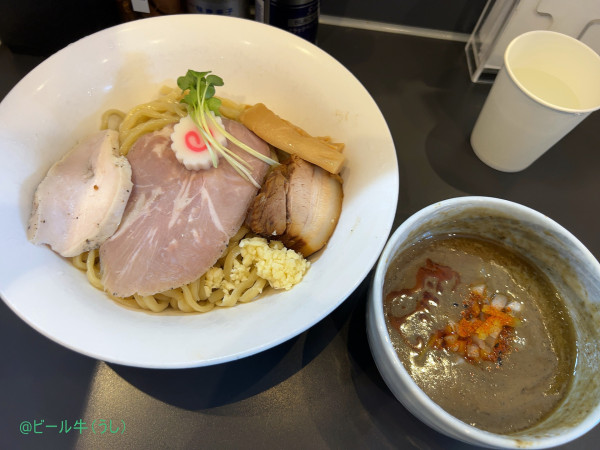 「超濃厚豚骨魚介つけめん(1500円)」@煮干乱舞の写真