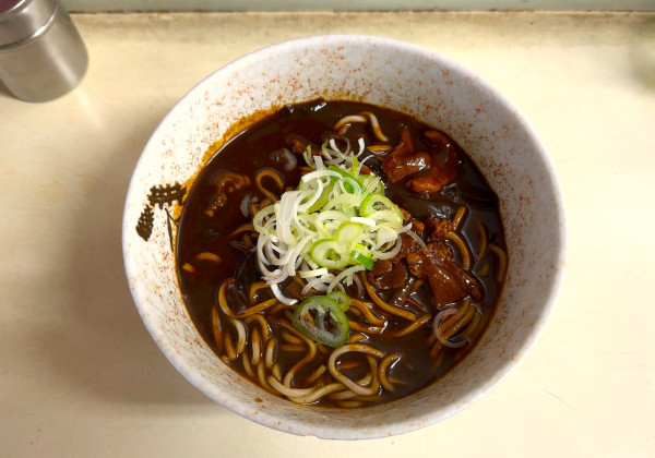 「カレーそば(500円)」@きぬそばの写真
