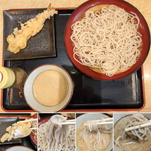「ごまだれせいろ＋海老天ぷら＝610円」@小諸そば 御徒町店の写真