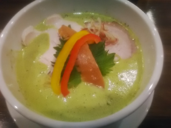 「限定　シソベーゼ(1300円)」@麺や 志道の写真