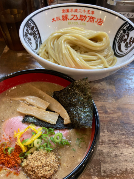 「真骨鶏魚介つけ麺¥1,100（大盛無料）」@縁乃助商店の写真