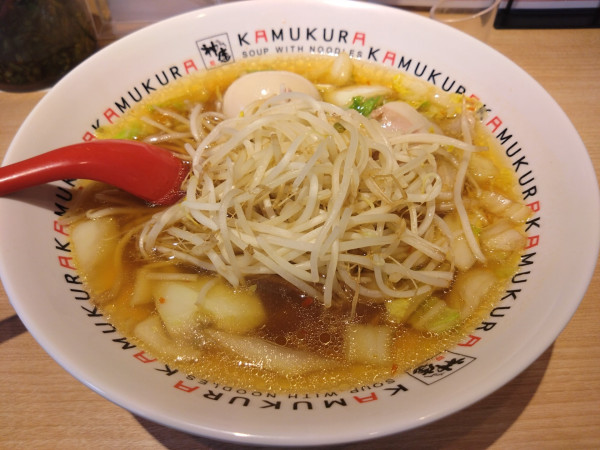 「煮玉子もやしラーメン」@どうとんぼり神座 東京ドームシティ店の写真