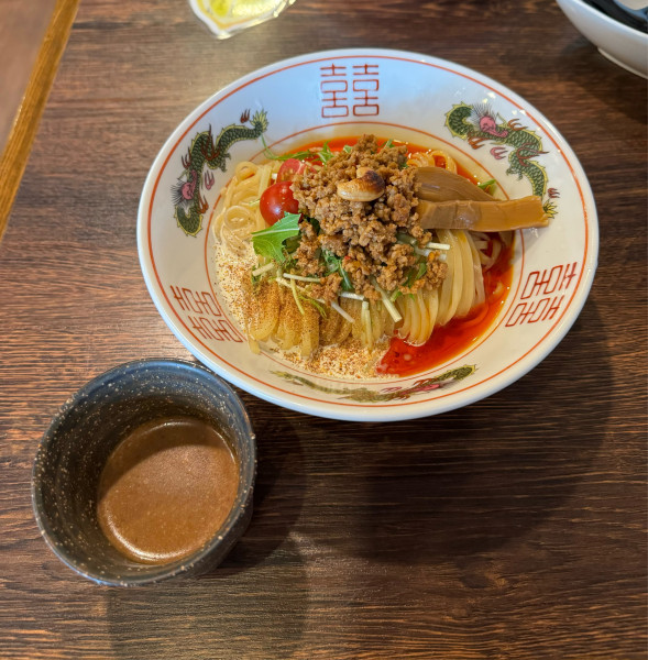 「【限定】冷たい豆乳担々まぜつけそば  ～くるみ汁付～」@麺屋 真心の写真