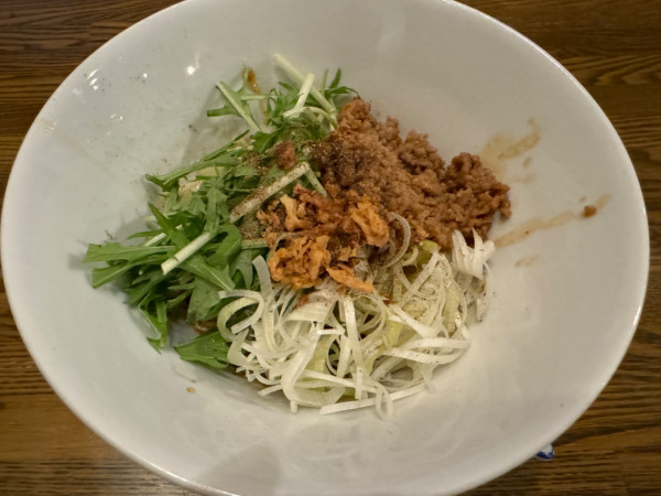 「汁なし担々麺set・杏仁豆腐(1000円)」@中華六六の写真