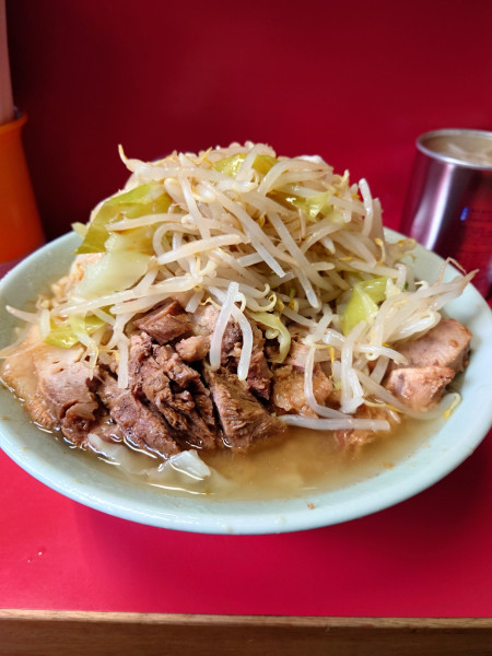 「大豚W  野菜  ニンニク  カラメ」@ラーメン二郎 三田本店の写真