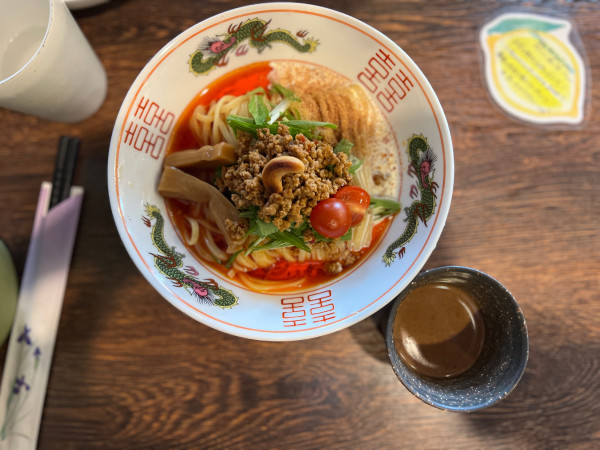 「【限定】冷たい豆乳坦々まぜつけそば〜くるみ汁つき〜」@麺屋 真心の写真