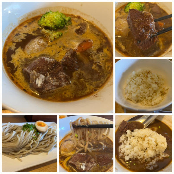 「【限定】牛タンシチューつけ麺 ガーリックライス付 1200円」@FREEATの写真