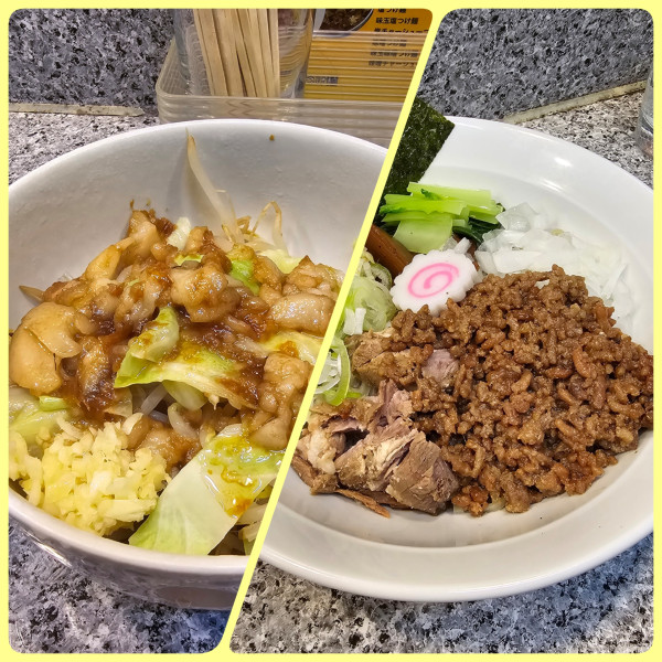 「ジンジャーまぜそば＋じろう野菜（フルサイズ）＝つけ二郎」@麺屋 有希の写真