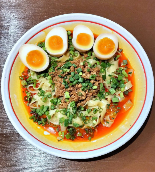 「汁なし担々麺(山椒あり) 1150円＋味玉、ミンチ大盛」@ネワ屋の写真