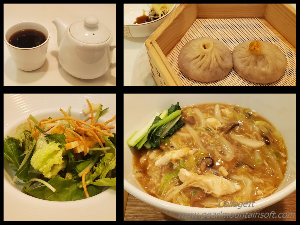 「濃厚白湯フカヒレつゆそばセット」@サワダ茶楼 横浜モアーズ店の写真