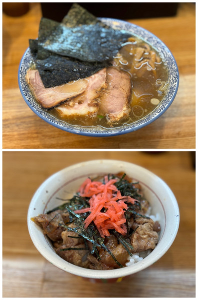 「特製中華そば+豚バラなんこつご飯」@中華そば専門 とんちぼの写真