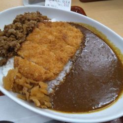 牛あいがけカレー・かつトッピング