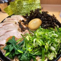 チャーシュー、九条ネギ、バラ海苔、卵