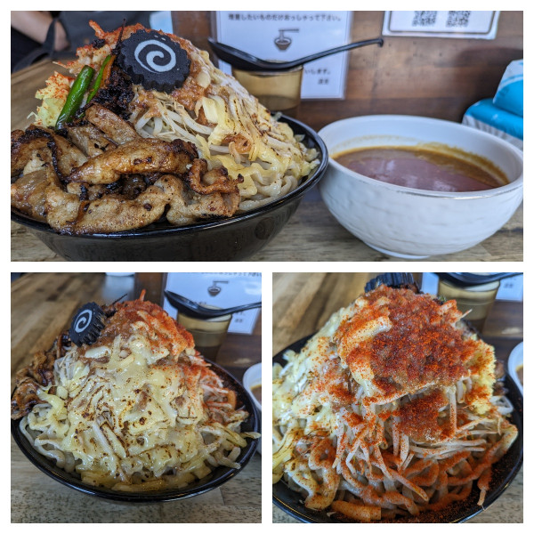 「旨辛味噌つけ麺ﾐｿｱﾌﾞﾗﾏｼﾏｼ➕炙りチーズ➕麺増し➕麺増」@旨辛味噌らーめん ぼんずの写真