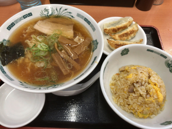 「半チャーハン・餃セット（中華そば）」@日高屋 石神井公園店の写真
