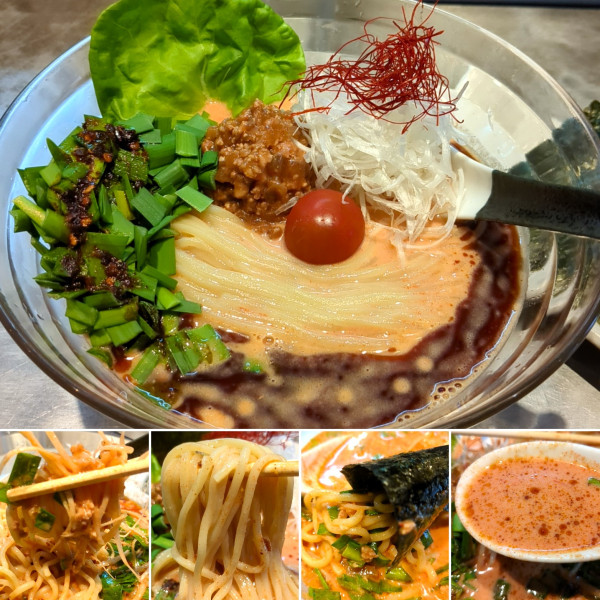 「冷やし担々麺(限定)＋辛味増し＋海苔＋ニラ＝1200円」@麺 やまらぁの写真