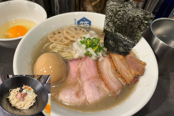 「特製煮干らーめん+和え玉+生卵」@西永福の煮干箱の写真