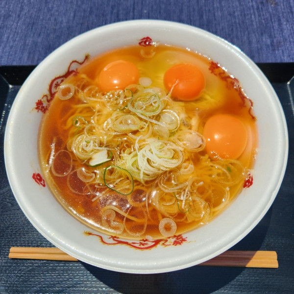 「ﾗｰﾒﾝ無料tp生卵×3」@親鳥中華田中軒の写真