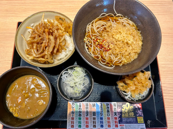 「朝ソバ野菜かき揚げ丼セット(480¥)」@ゆで太郎 大田原店の写真