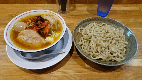 「味噌つけ麺（1,100円）＋味玉（120円）ニンニクアブラ」@自家製麺88の写真