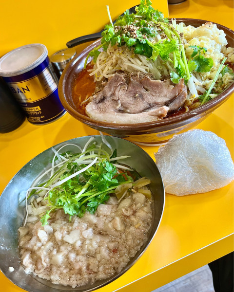 「限定 坦々辛いんじゃね チョイ麺増し しょうが×2 玉ねぎたまご」@ラーメン二郎 八王子野猿街道店2の写真