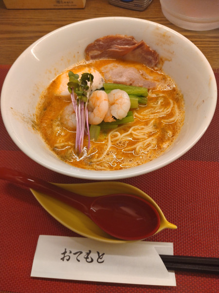 「【限定】幻の地鶏「天草大王」と海老の鶏白湯ラーメン¥1200」@麺LOUISの写真