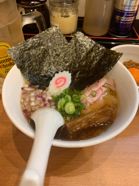 「焼鯵煮干しらぁ麺」@らぁ麺半七 和田町店の写真