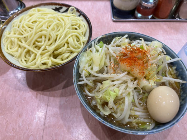 「もり野菜 970円 味玉100円」@所沢大勝軒の写真