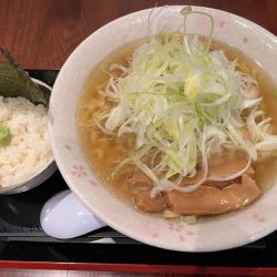 葱中華そば塩1,100円＋海苔わさびご飯50円