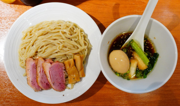 「鴨つけそば 太麺 並盛350g＋味玉＋麒麟ラガー中瓶」@麺屋 上々の写真