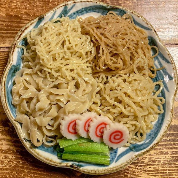 「つけ麺醤油 4種盛り（半麺）¥1,200」@拉麺酒房 熊人の写真
