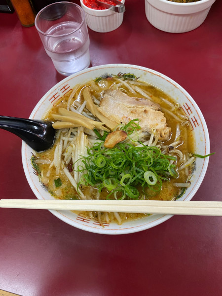 「味噌ラーメンスタミナもやし炒めトッピング」@八福神の写真