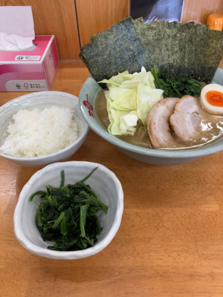 「マル外(中盛)+ノリ+ホーレン草 1440円」@信州五十六家 広丘店の写真