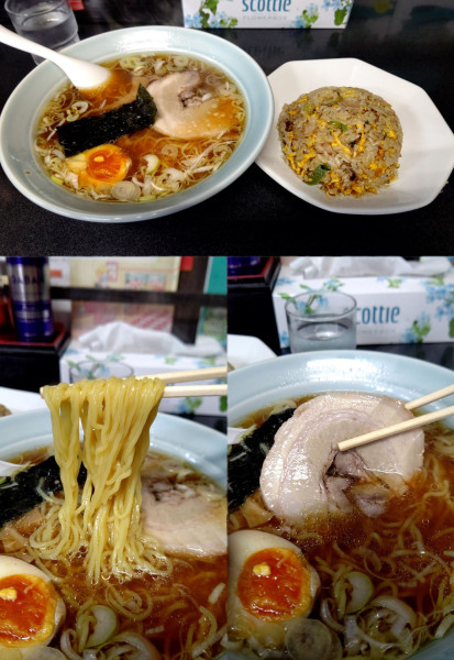 「醤油ラーメン&半チャーハンの『Aセット(¥1200)』」@けんけんラーメンの写真