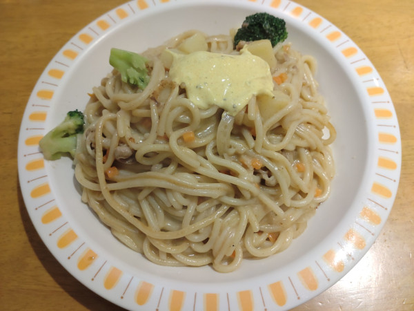 「ビーフホワイトカレースパゲッティ 大盛　８２０円　※」@リトル小岩井の写真