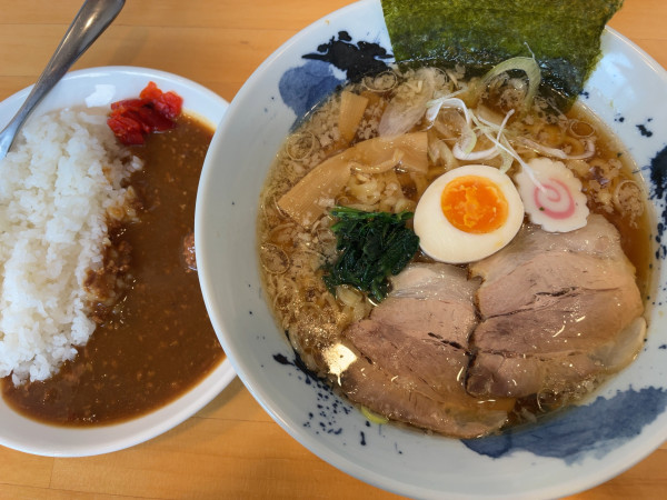 「会津高田中華そば・カレーセット：1000円」@中華そば 大高屋の写真